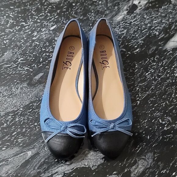 BRAND NEW ROUGE HELUIM DENIM BALLET BOWNOT FLAT SHOE G1 - Picture 3 of 13